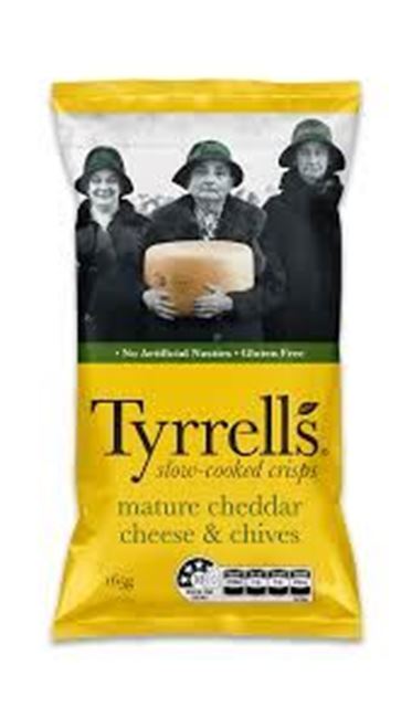 Picture of TYRRELLS MATURE CHEDDAR & CHIVE CRISPS 165g