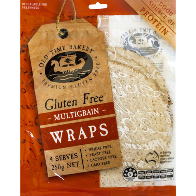 Picture of OLD TIME BAKERY GF MULTIGRAIN WRAPS 250G