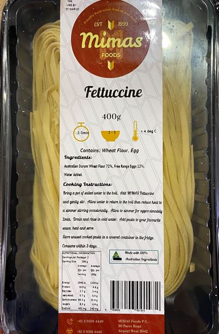 Picture of MIMAS FRESH FETTUCCINE 400g